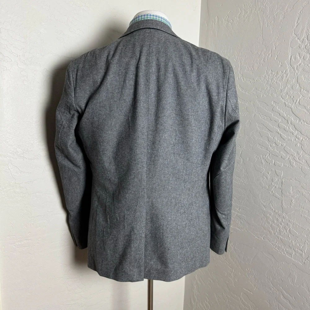 Banana Republic Mens Dark Grey‎ Herringbone Two Button Business Blazer Size 44R